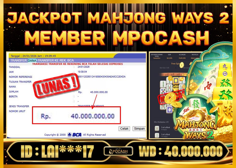 MPOCASH JACKPOT MAHJONG WAYS 2