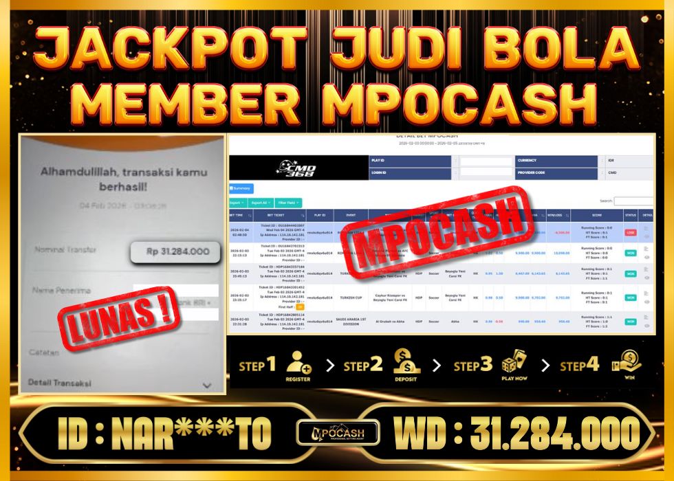 MPOCASH JACKPOT JUDI BOLA
