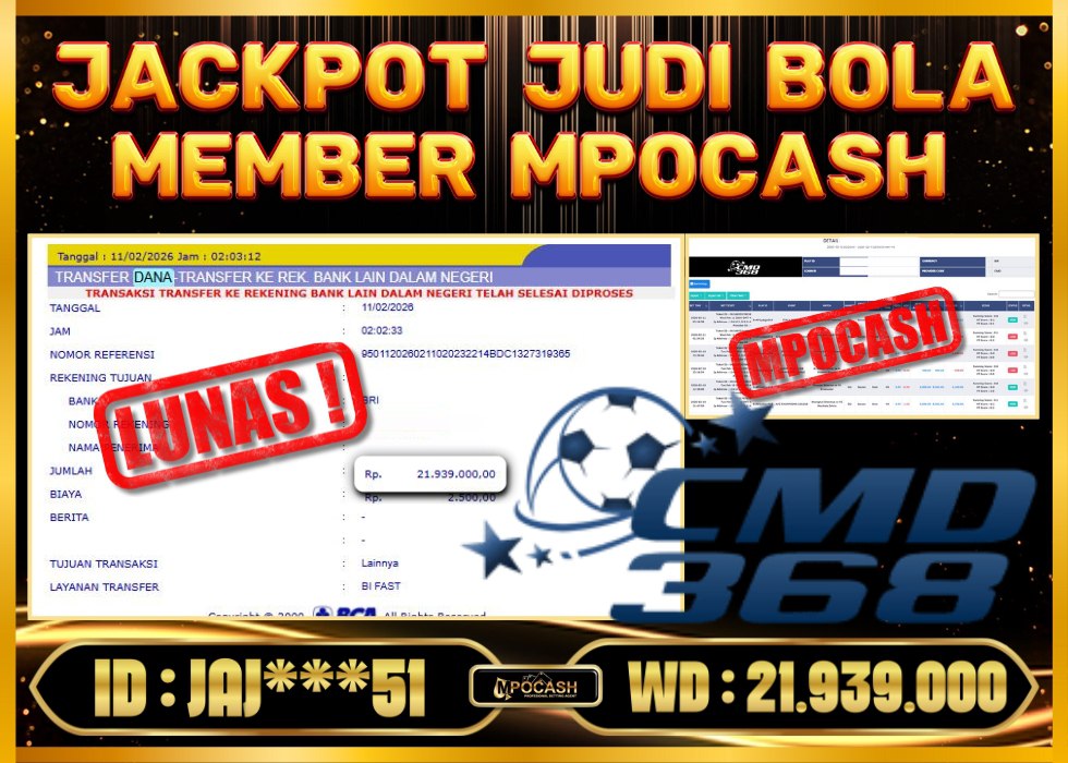 MPOCASH JACKPOT JUDI BOLA